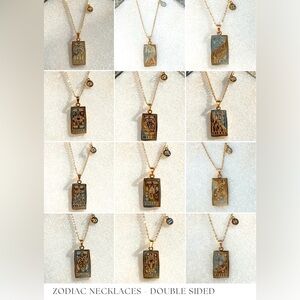 Zodiac Necklaces 18k gold plated stainless steel, double sided